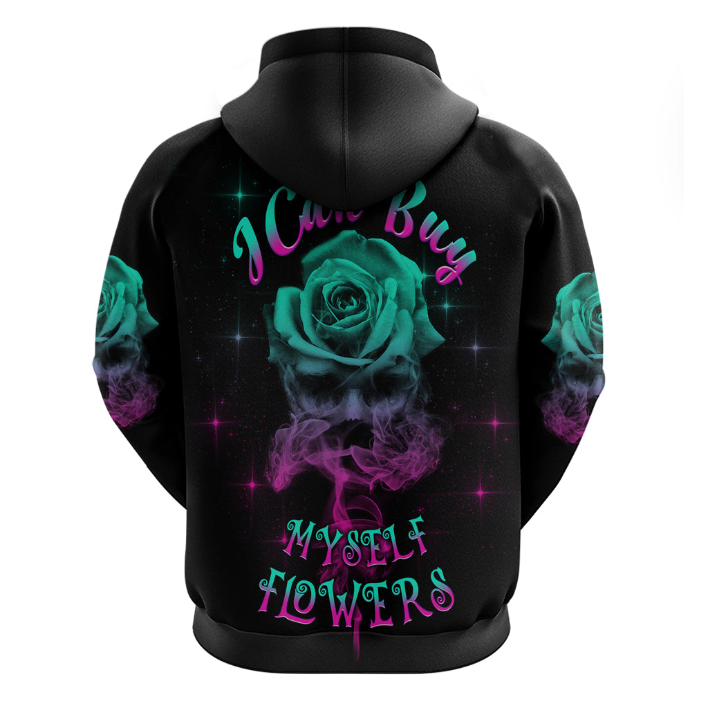 I Can Buy Myself Flowers Smoke Rose Skull Hoodie - Wonder Print Shop