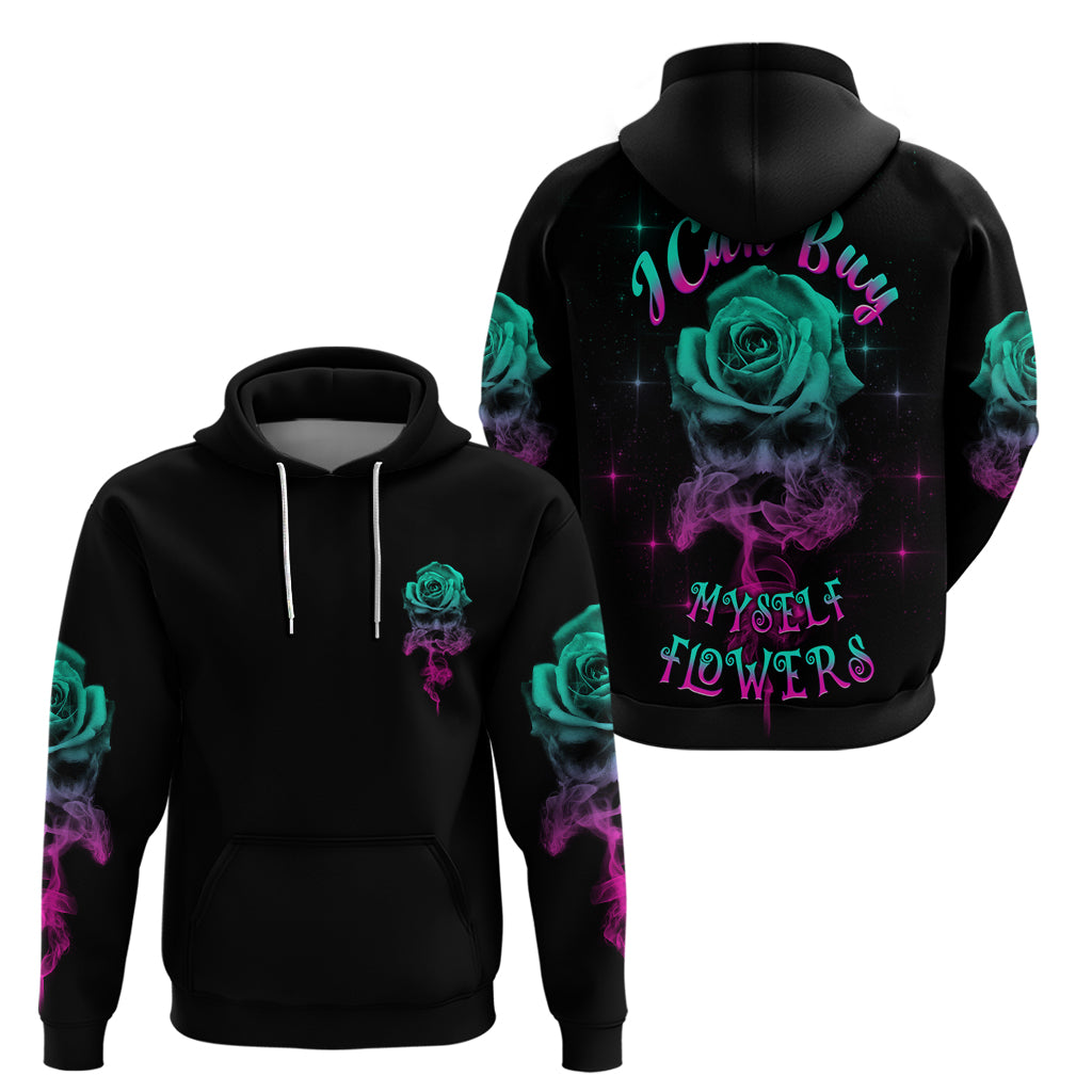 I Can Buy Myself Flowers Smoke Rose Skull Hoodie - Wonder Print Shop