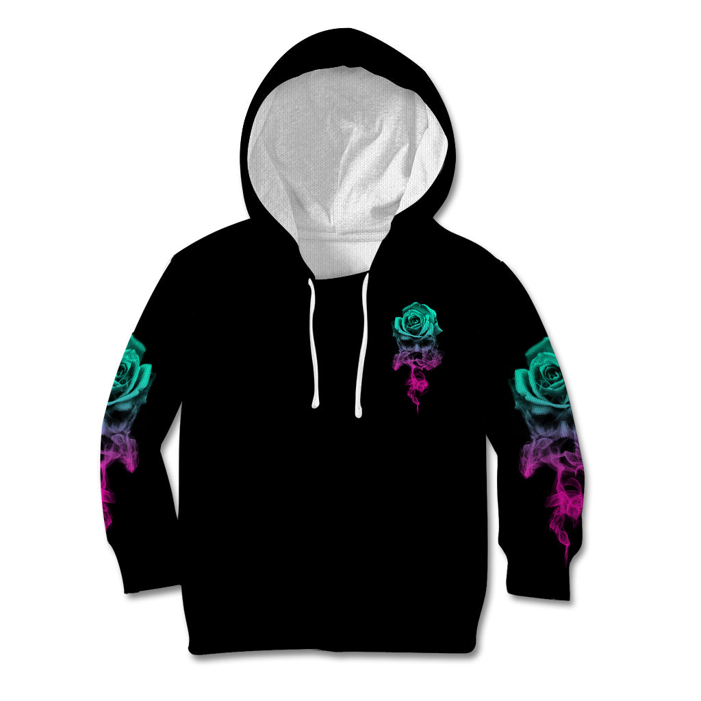 I Can Buy Myself Flowers Smoke Rose Skull Kid Hoodie - Wonder Print Shop
