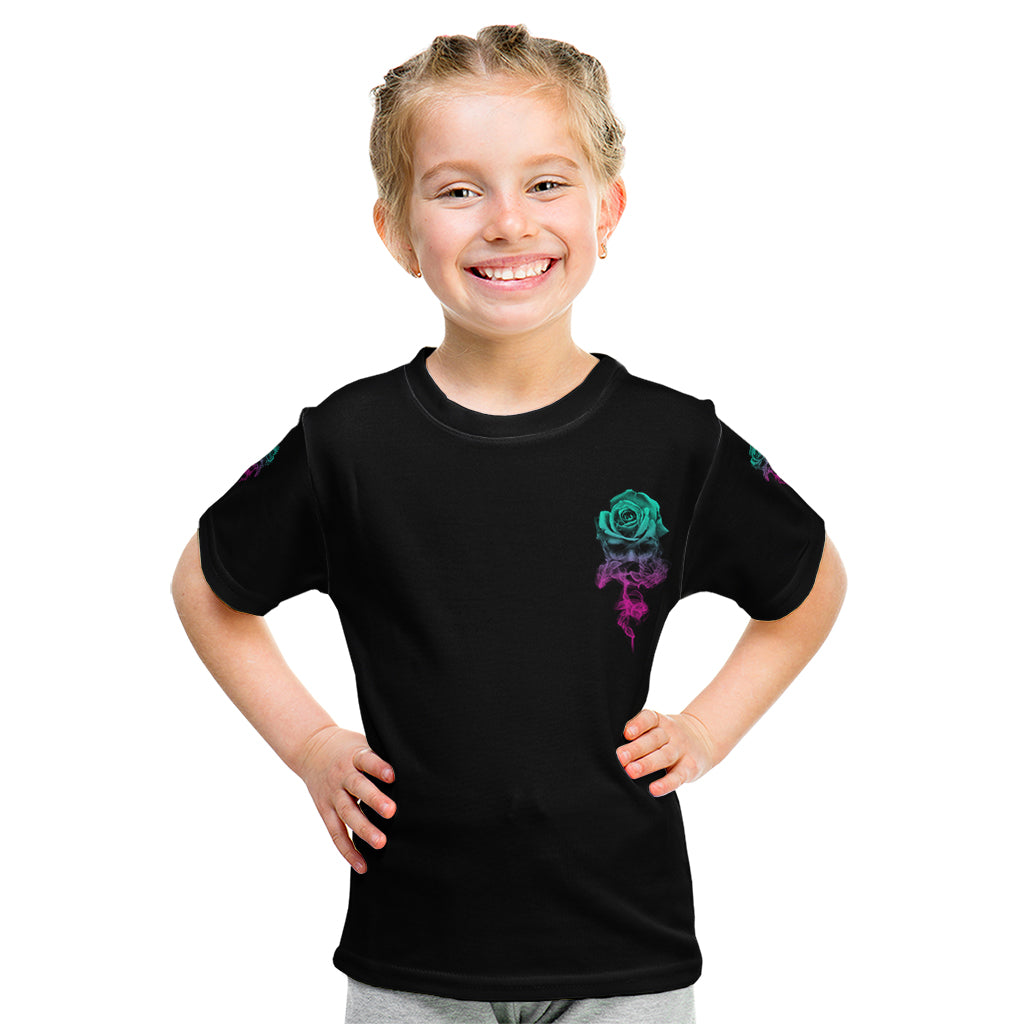 I Can Buy Myself Flowers Smoke Rose Skull Kid T Shirt - Wonder Print Shop