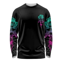 I Can Buy Myself Flowers Smoke Rose Skull Long Sleeve Shirt - Wonder Print Shop