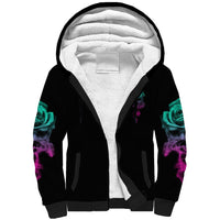 I Can Buy Myself Flowers Smoke Rose Skull Sherpa Hoodie - Wonder Print Shop