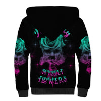 I Can Buy Myself Flowers Smoke Rose Skull Sherpa Hoodie - Wonder Print Shop