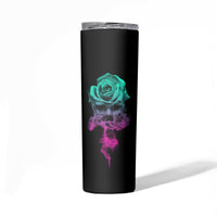 I Can Buy Myself Flowers Smoke Rose Skull Skinny Tumbler - Wonder Print Shop