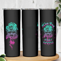 I Can Buy Myself Flowers Smoke Rose Skull Skinny Tumbler - Wonder Print Shop