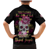 Warning This Tattooed Girl Family Matching Mermaid Dress and Hawaiian Shirt - Wonder Print Shop