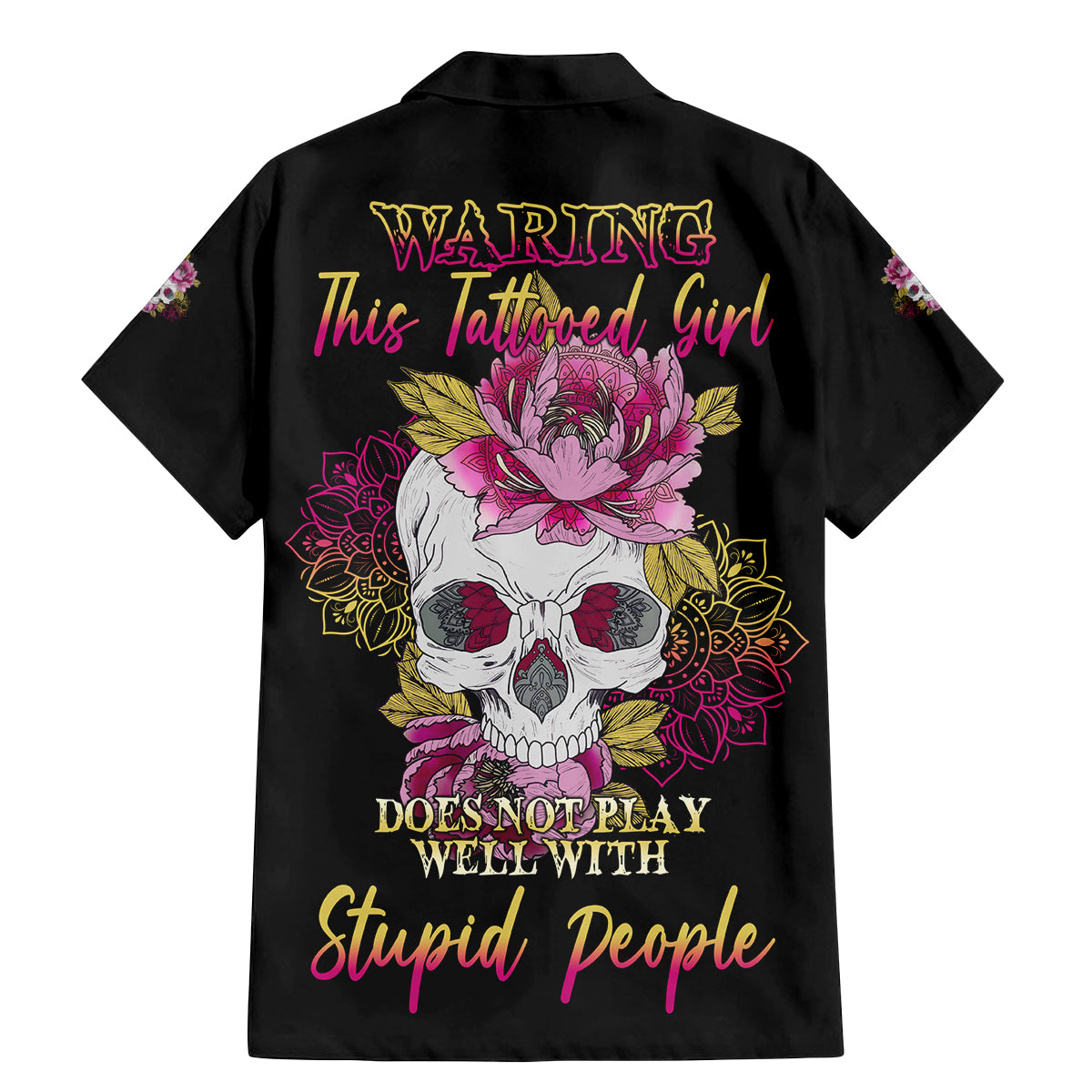 Warning This Tattooed Girl Family Matching Mermaid Dress and Hawaiian Shirt - Wonder Print Shop