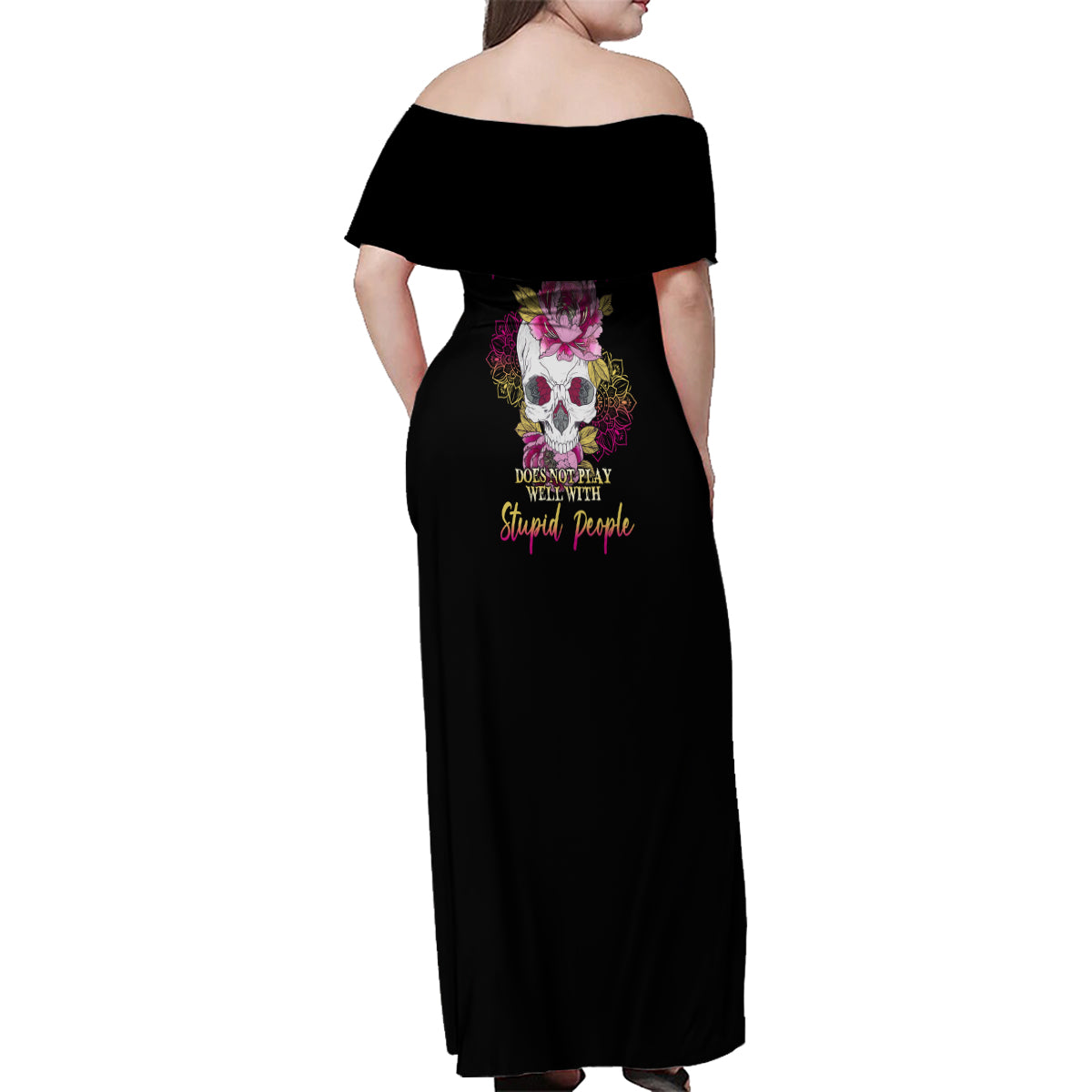 Warning This Tattooed Girl Family Matching Off Shoulder Maxi Dress and Hawaiian Shirt - Wonder Print Shop