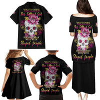 Warning This Tattooed Girl Family Matching Puletasi Dress and Hawaiian Shirt - Wonder Print Shop