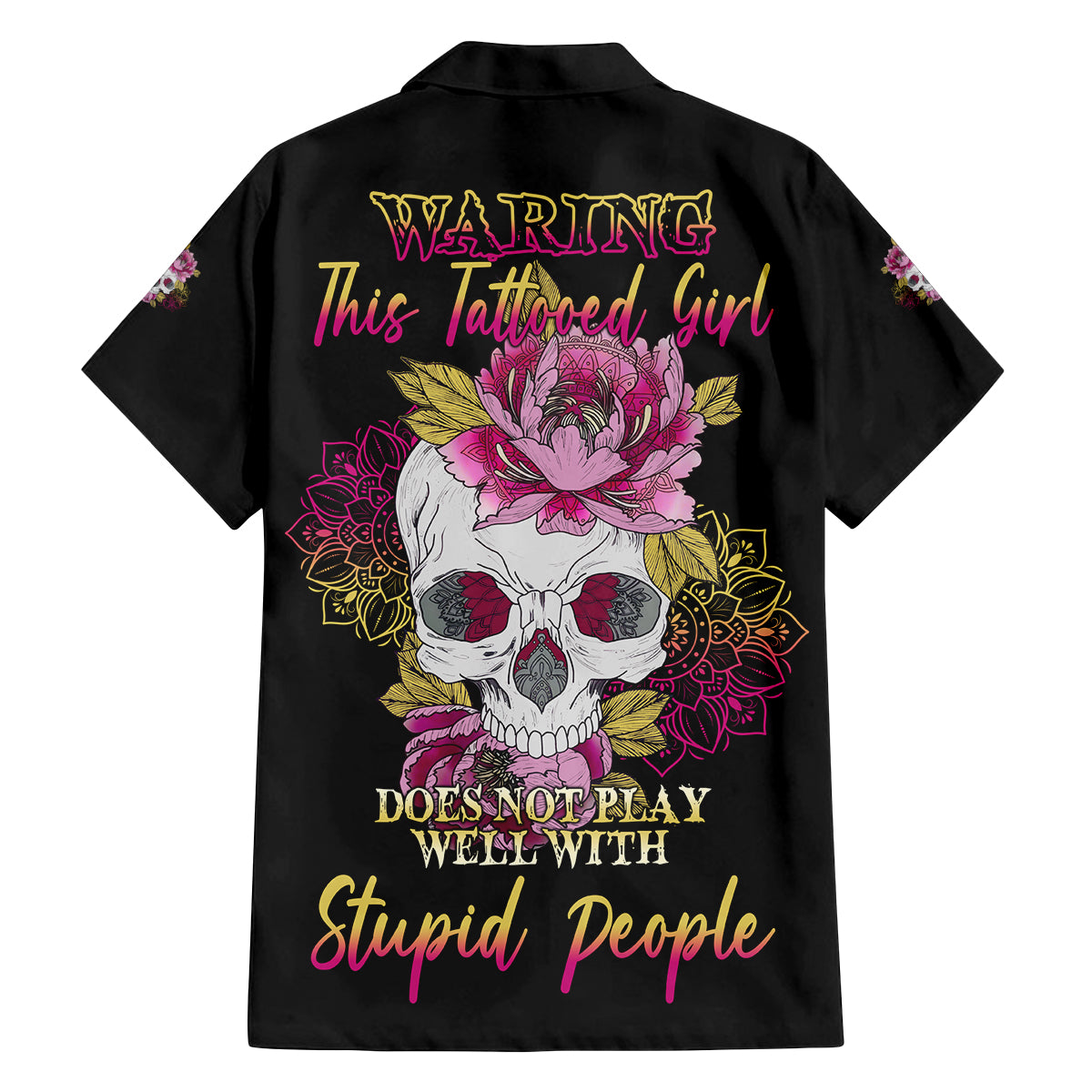 Warning This Tattooed Girl Family Matching Tank Maxi Dress and Hawaiian Shirt - Wonder Print Shop