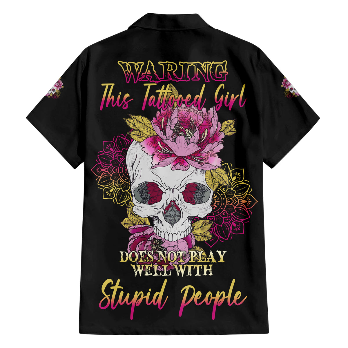 Warning This Tattooed Girl Hawaiian Shirt - Wonder Print Shop