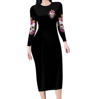 Warning This Tattooed Girl Long Sleeve Bodycon Dress - Wonder Print Shop