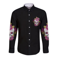 Warning This Tattooed Girl Long Sleeve Button Shirt - Wonder Print Shop