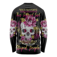 Warning This Tattooed Girl Long Sleeve Shirt - Wonder Print Shop