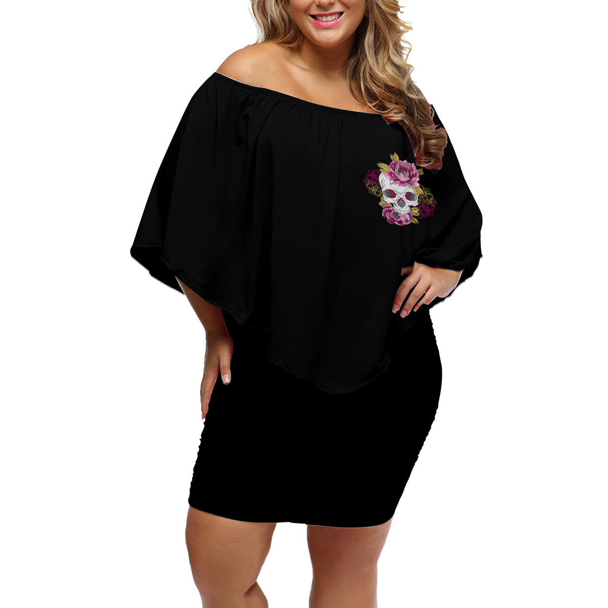 Warning This Tattooed Girl Off Shoulder Short Dress - Wonder Print Shop