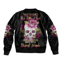 Warning This Tattooed Girl Sleeve Zip Bomber Jacket - Wonder Print Shop