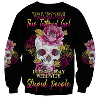 Warning This Tattooed Girl Sweatshirt - Wonder Print Shop