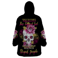 Warning This Tattooed Girl Wearable Blanket Hoodie - Wonder Print Shop