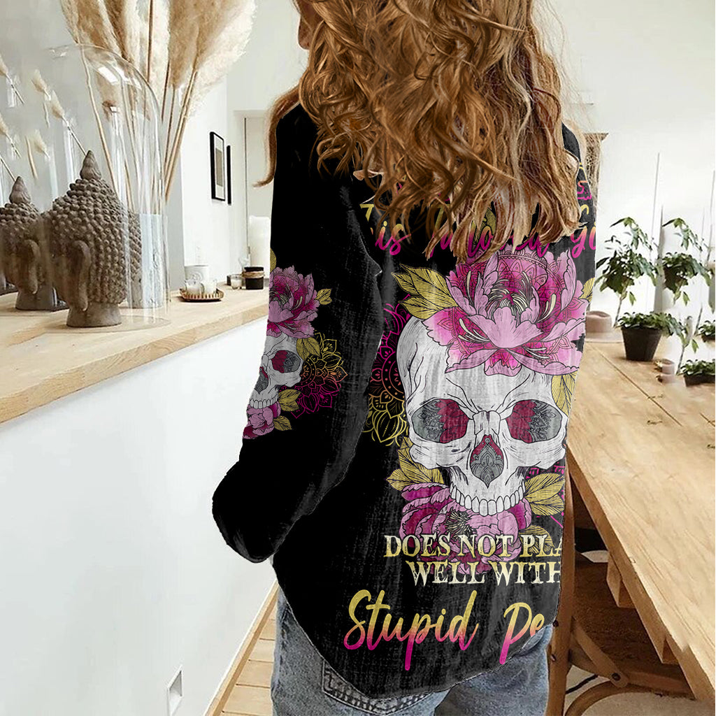 Warning This Tattooed Girl Women Casual Shirt - Wonder Print Shop