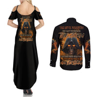 I Am The Storm Grumpy Old Man Couples Matching Summer Maxi Dress and Long Sleeve Button Shirt - Wonder Print Shop