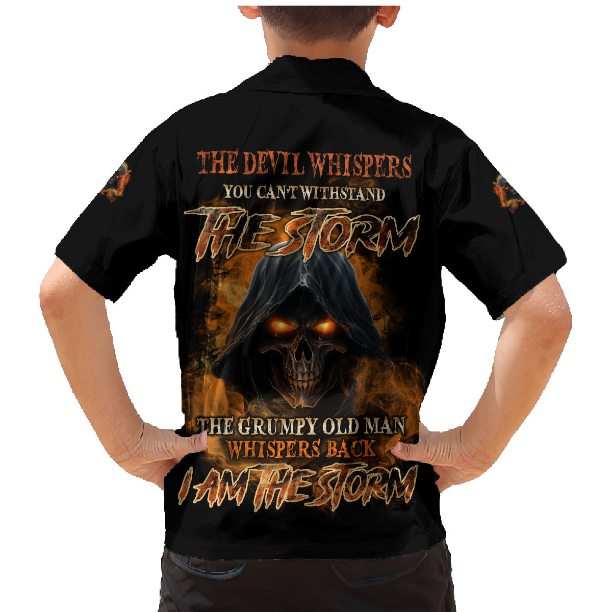 I Am The Storm Grumpy Old Man Family Matching Mermaid Dress and Hawaiian Shirt - Wonder Print Shop