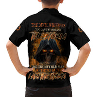 I Am The Storm Grumpy Old Man Family Matching Off Shoulder Short Dress and Hawaiian Shirt - Wonder Print Shop