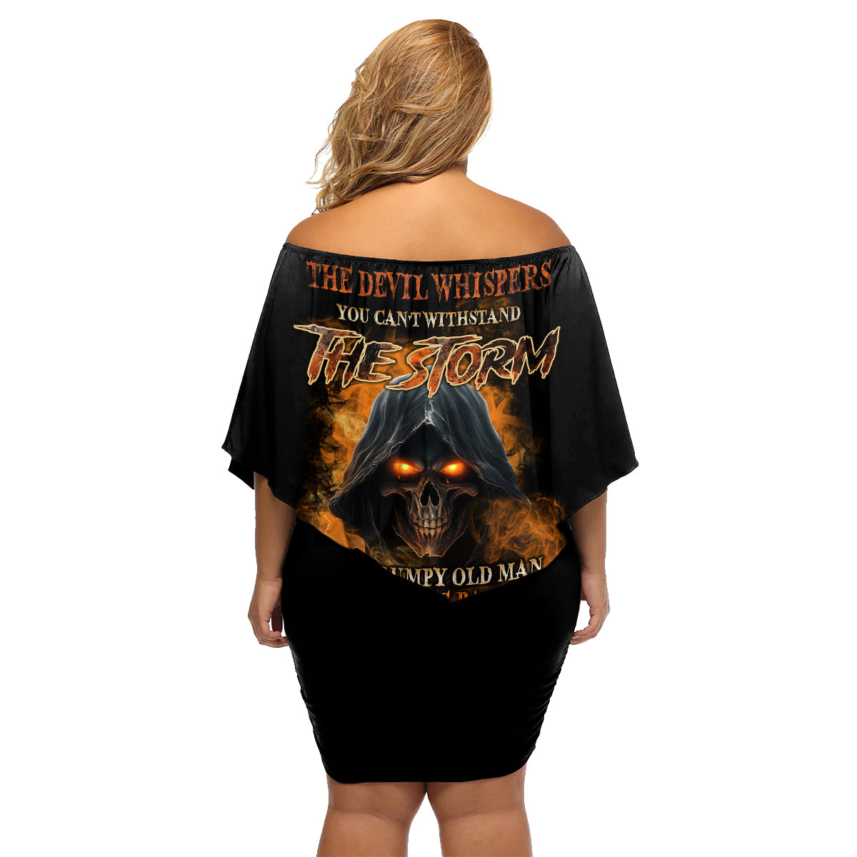 I Am The Storm Grumpy Old Man Family Matching Off Shoulder Short Dress and Hawaiian Shirt - Wonder Print Shop