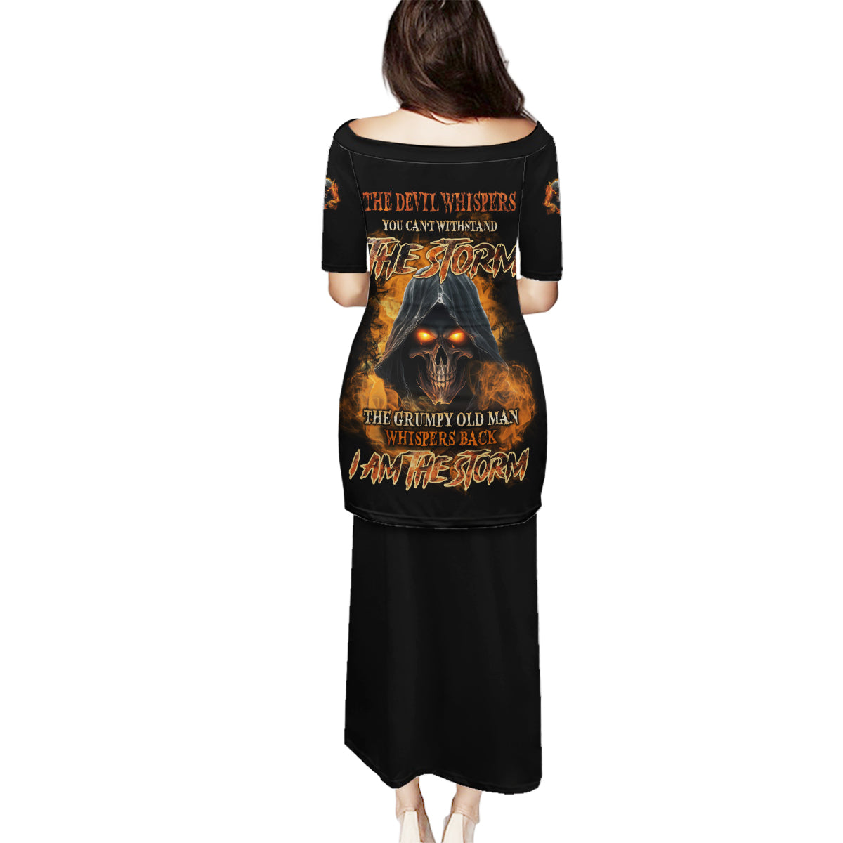 I Am The Storm Grumpy Old Man Family Matching Puletasi Dress and Hawaiian Shirt - Wonder Print Shop