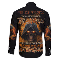 I Am The Storm Grumpy Old Man Family Matching Short Sleeve Bodycon Dress and Hawaiian Shirt - Wonder Print Shop