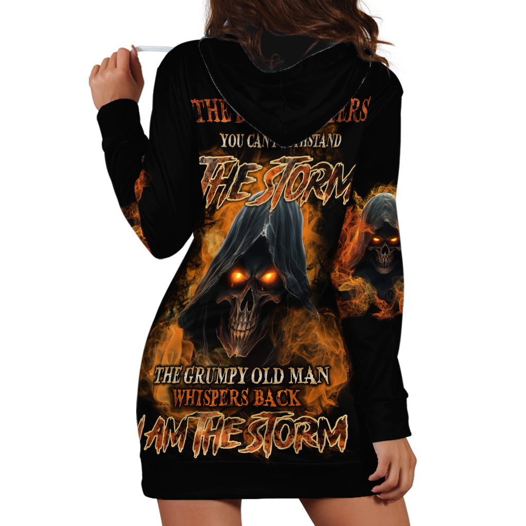 I Am The Storm Grumpy Old Man Hoodie Dress - Wonder Print Shop