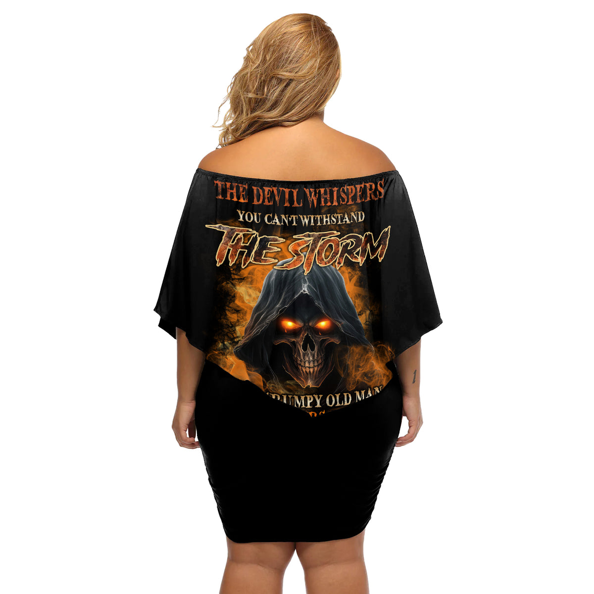 I Am The Storm Grumpy Old Man Off Shoulder Short Dress - Wonder Print Shop
