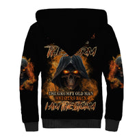 I Am The Storm Grumpy Old Man Sherpa Hoodie - Wonder Print Shop