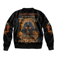 I Am The Storm Grumpy Old Man Sleeve Zip Bomber Jacket - Wonder Print Shop
