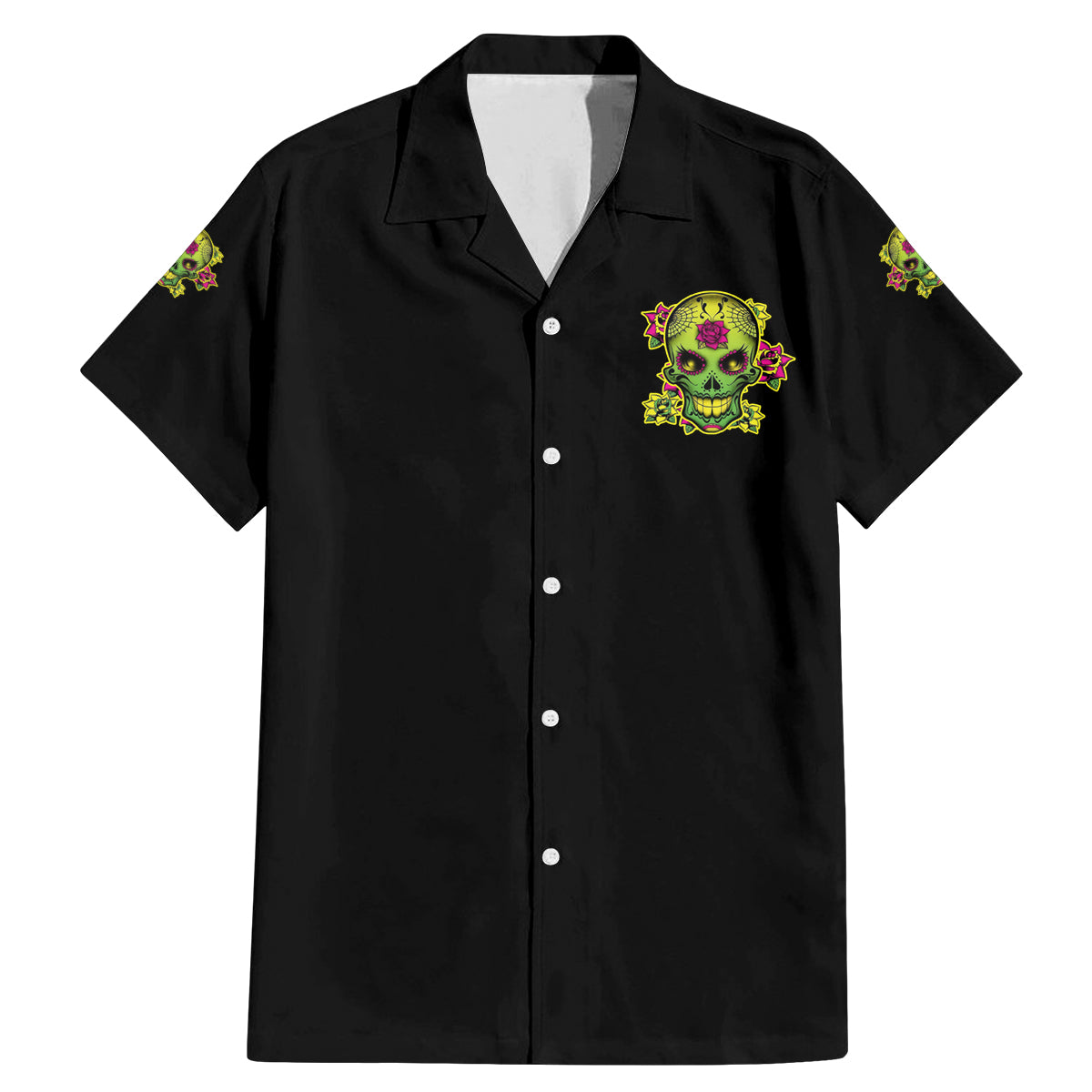 Warning This Tattooed Girl Flower Sugar Skull Family Matching Mermaid Dress and Hawaiian Shirt - Wonder Print Shop