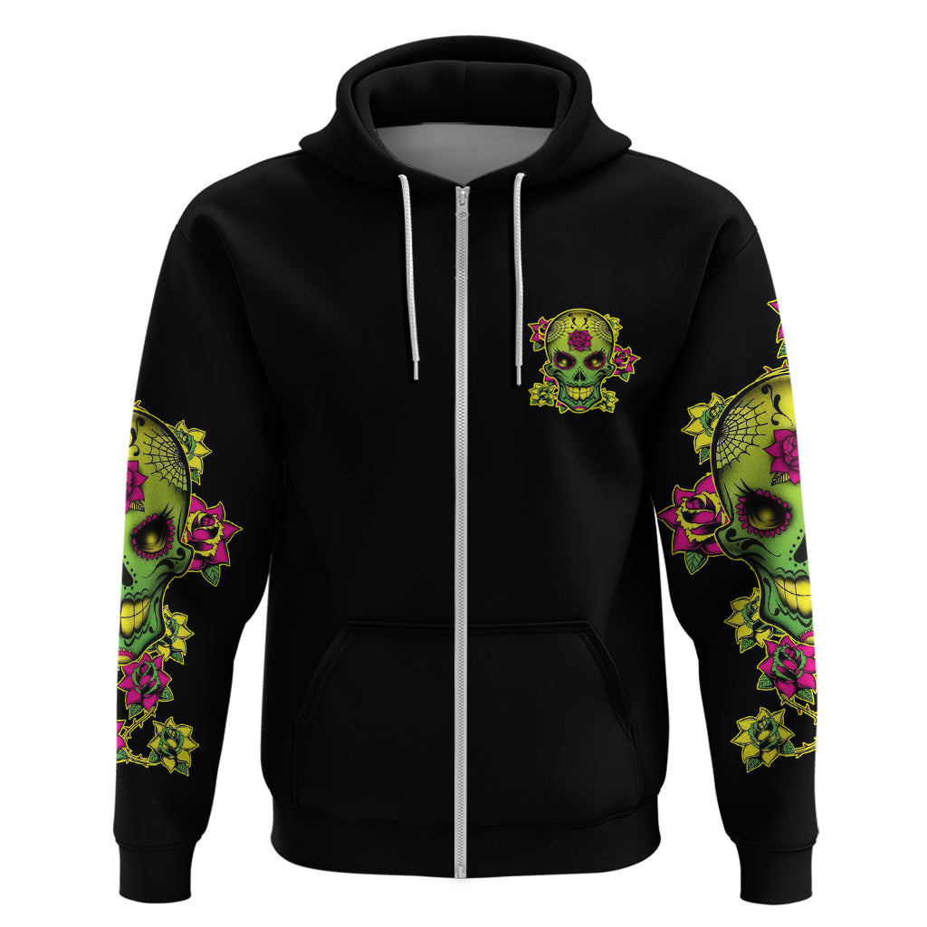 Warning This Tattooed Girl Flower Sugar Skull Hoodie - Wonder Print Shop
