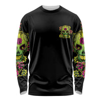 Warning This Tattooed Girl Flower Sugar Skull Long Sleeve Shirt - Wonder Print Shop