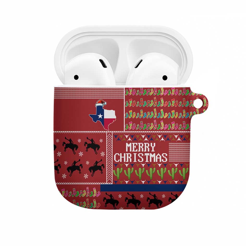 Texas Map Merry Christmas AirPods Case Xmas Holiday Patterns - Wonder Print Shop