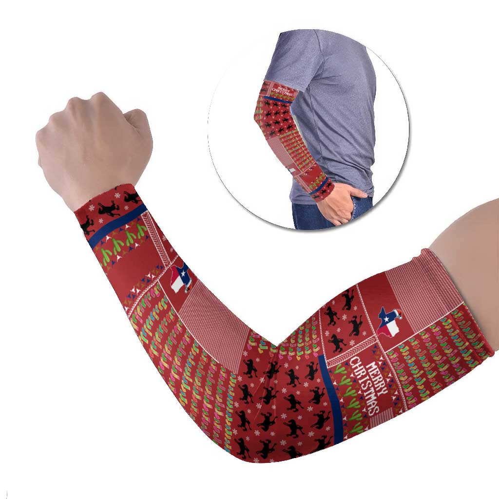 Texas Map Merry Christmas Arm Sleeves Xmas Holiday Patterns - Wonder Print Shop