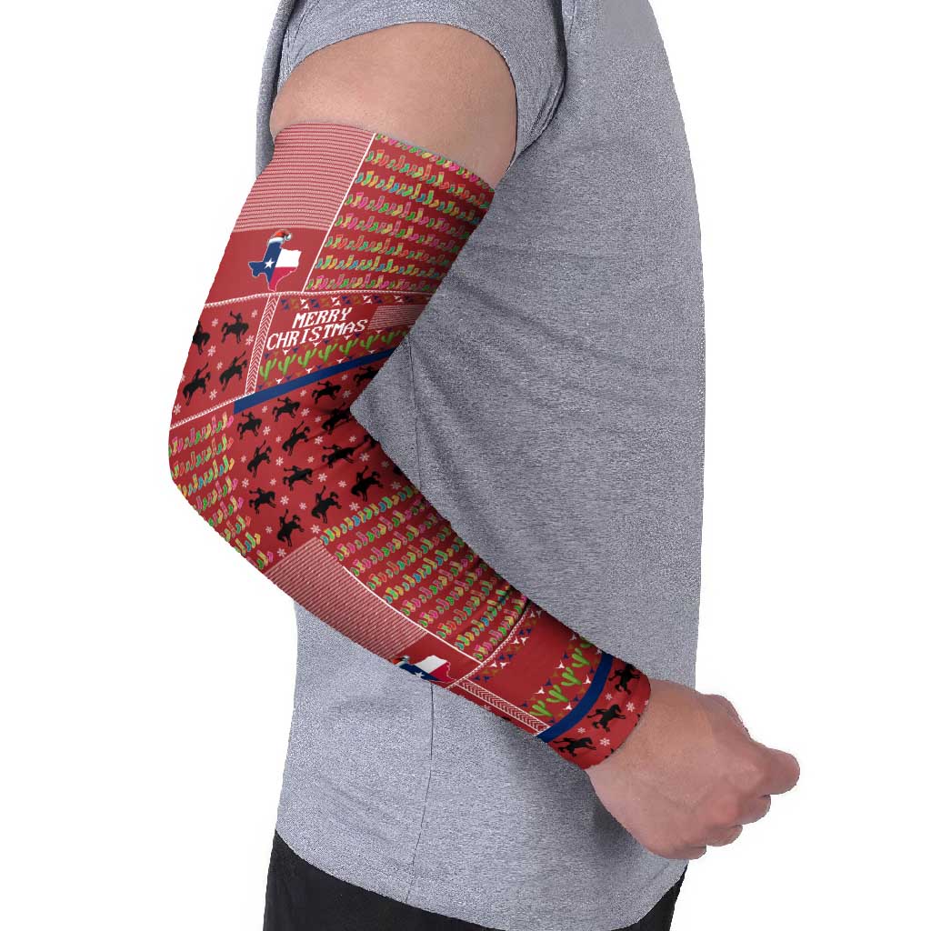 Texas Map Merry Christmas Arm Sleeves Xmas Holiday Patterns - Wonder Print Shop
