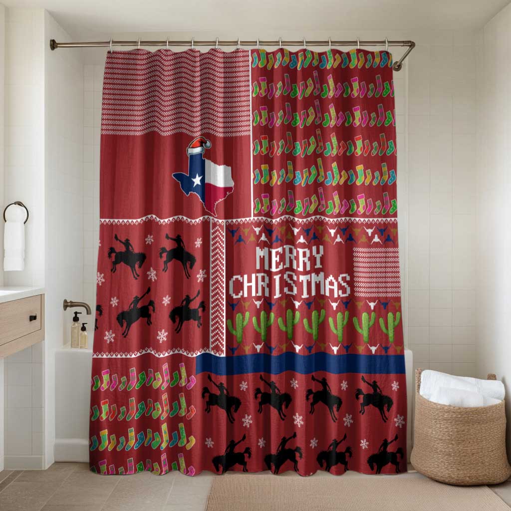 Texas Map Merry Christmas Bathroom Set Xmas Holiday Patterns - Wonder Print Shop
