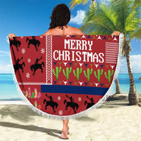 Texas Map Merry Christmas Beach Blanket Xmas Holiday Patterns - Wonder Print Shop