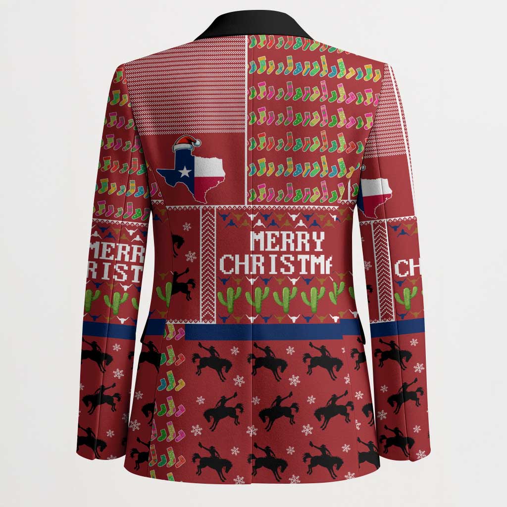 Texas Map Merry Christmas Blazer Xmas Holiday Patterns - Wonder Print Shop
