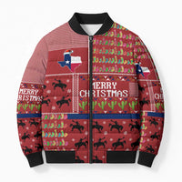 Texas Map Merry Christmas Bomber Puffer Jacket Xmas Holiday Patterns - Wonder Print Shop