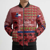 Texas Map Merry Christmas Bomber Puffer Jacket Xmas Holiday Patterns - Wonder Print Shop