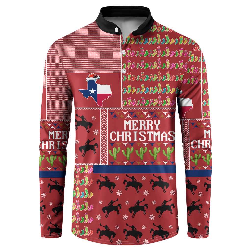 Texas Map Merry Christmas Button Sweatshirt Xmas Holiday Patterns - Wonder Print Shop