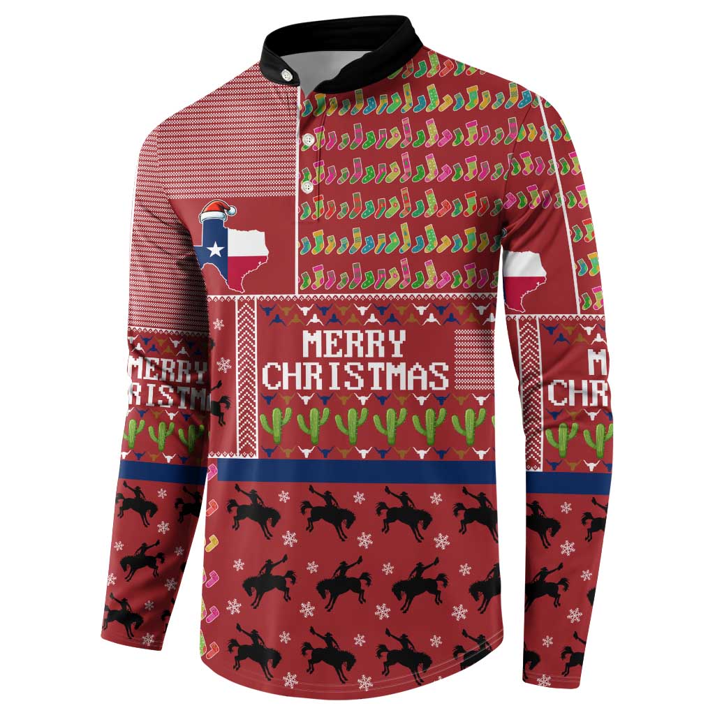 Texas Map Merry Christmas Button Sweatshirt Xmas Holiday Patterns - Wonder Print Shop