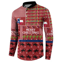 Texas Map Merry Christmas Button Sweatshirt Xmas Holiday Patterns - Wonder Print Shop