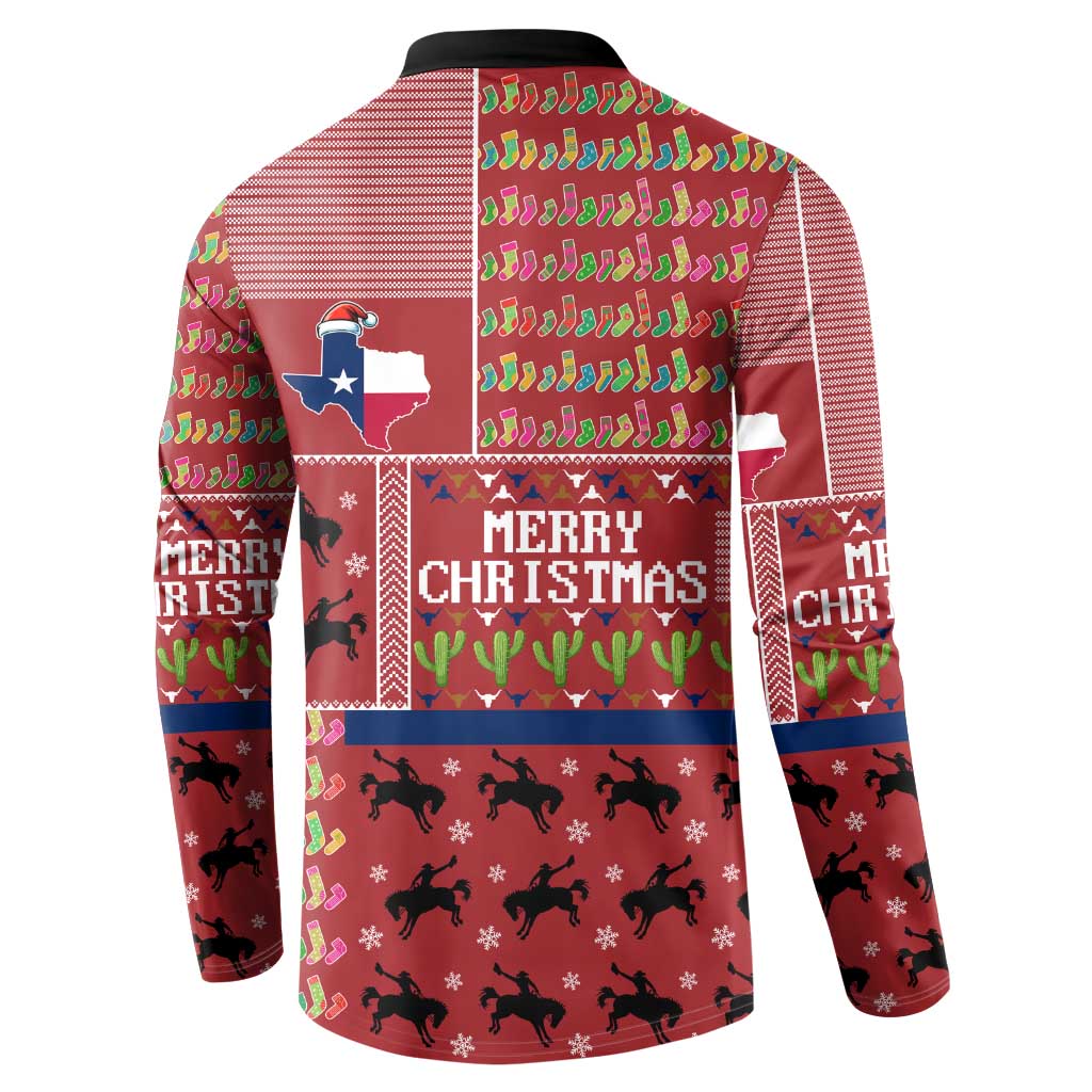 Texas Map Merry Christmas Button Sweatshirt Xmas Holiday Patterns - Wonder Print Shop