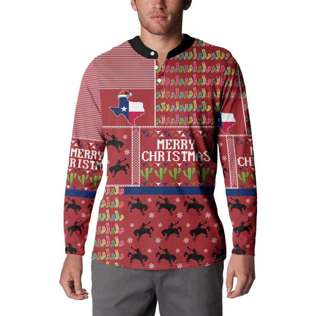 Texas Map Merry Christmas Button Sweatshirt Xmas Holiday Patterns - Wonder Print Shop