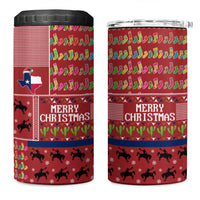Texas Map Merry Christmas 4 in 1 Can Cooler Tumbler Xmas Holiday Patterns - Wonder Print Shop
